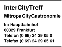 Mitropa CityGastronomie Region Sdwest - Frankfurt