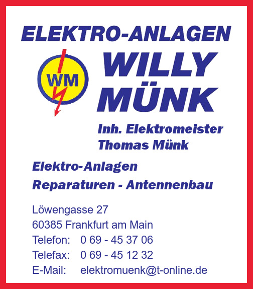 Willy Mnk Elektro-Anlagen, Inh. Elektromeister Thomas Mnk
