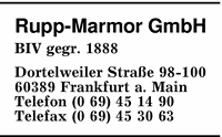 Rupp-Marmor GmbH BIV gegr. 1888