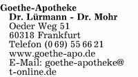 Goethe-Apotheke Dr. Lrmann - Dr. Mohr