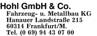 Hohl GmbH & Co. Fahrzeug- u. Metallbau KG