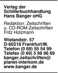 Verlag der Schillerbuchhandlung Hans Banger oHG