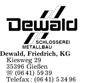 Dewald, Friedrich, KG