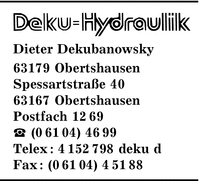 Deku-Hydraulik Dieter Dekubanowsky