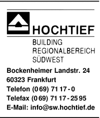 HOCHTIEF BUILDING Regionalbereich Sdwest